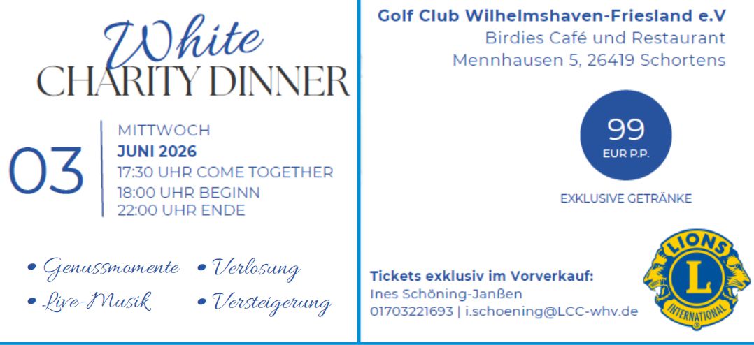 Mehr über den Artikel erfahren Charity Dinner im Birdies